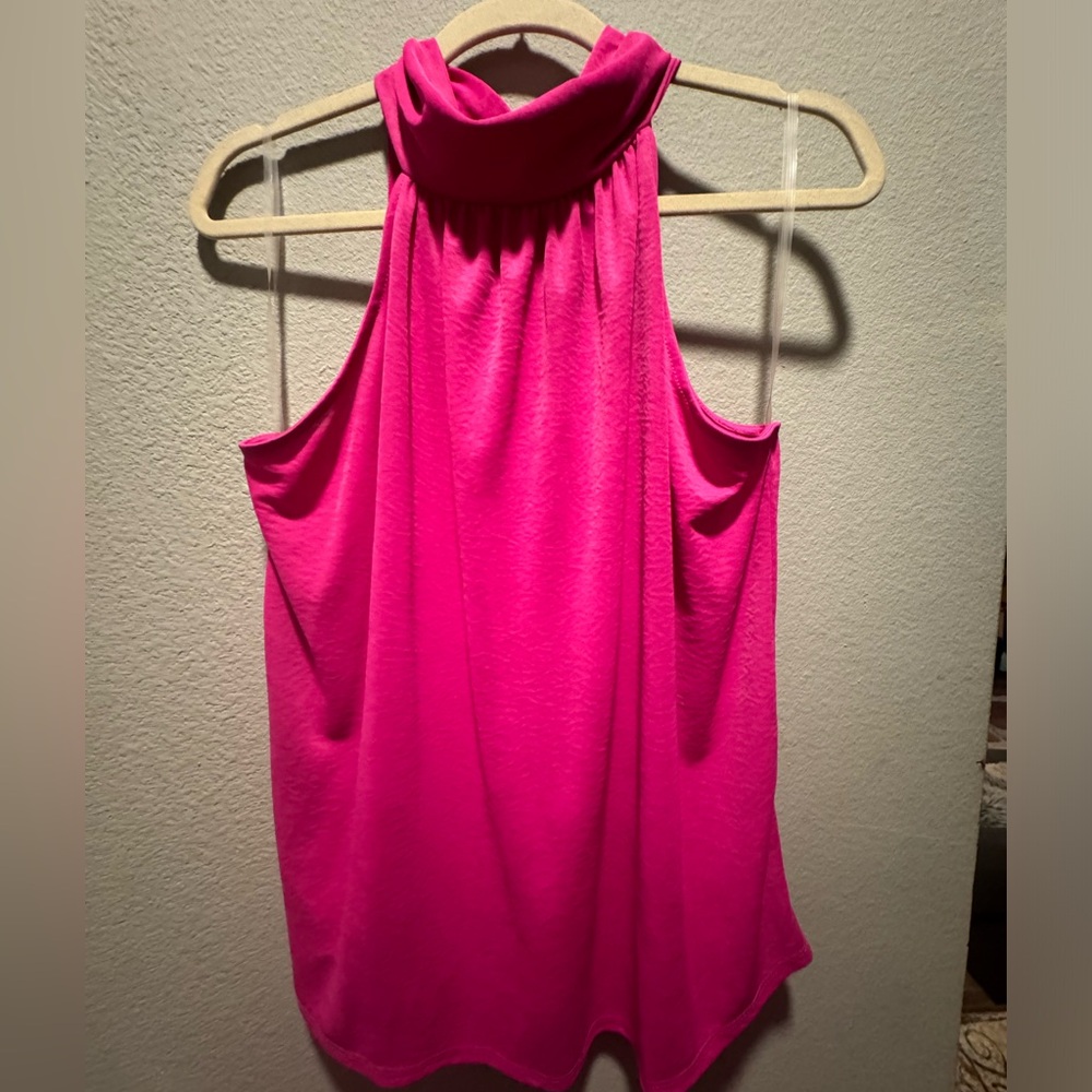 Hot pink halter top by KLD. Like new. No west and tear.